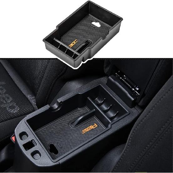 EDBETOS Center Console Organizer Tray Compatible With Jeep Renegade Accessories 2015- Armrest Glove Box Secondary Storage (Black Trim)
