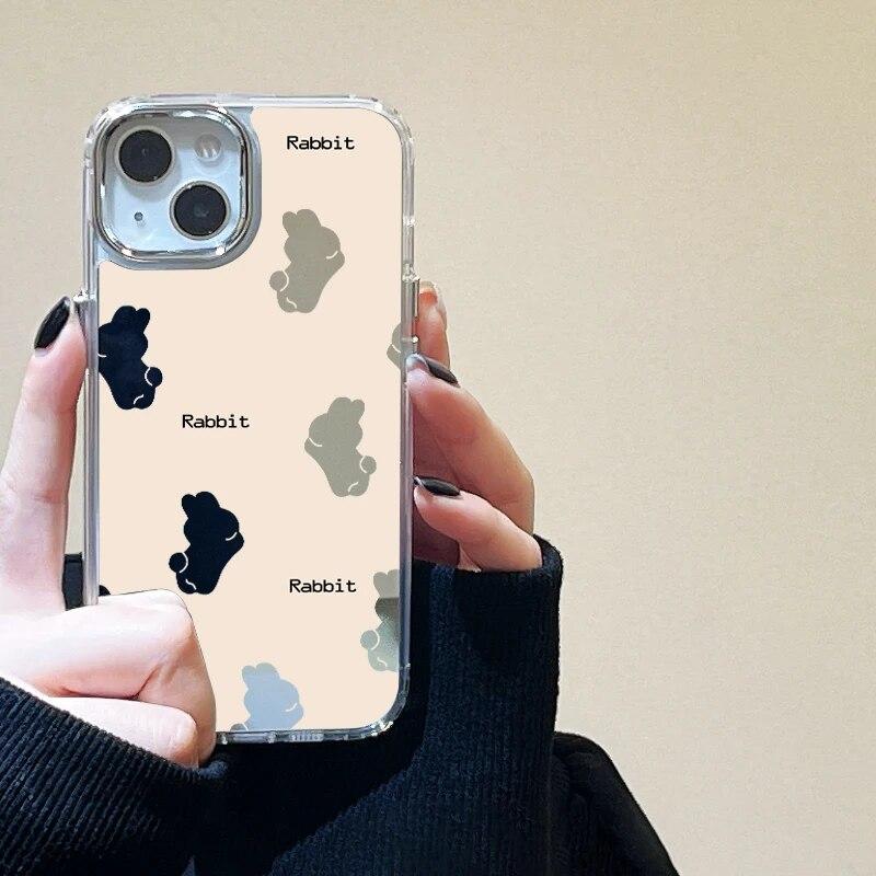 Korean Cute Cat Soft Mirror Phone Case For iPhone 11 Case iPhone 12 15 Pro Max 14 13 Pro XS XR X Lovely Shockproof Cover Fundas