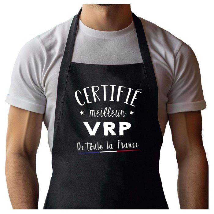Planetee Tablier Noir Vrp Certifié Meilleur de France| Vêtement Blouse de protection pour Cuisine Barbecue, Jardinage, Tâches