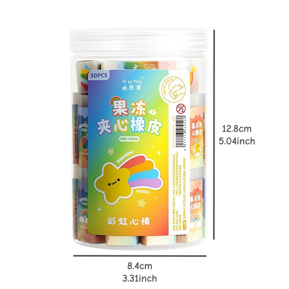 30 шт. Милые ластики Радужное настроение и ластики для вечеринки еды Кавайный 3D ластик для карандаша для уборки Принадлежности для студентов к школе