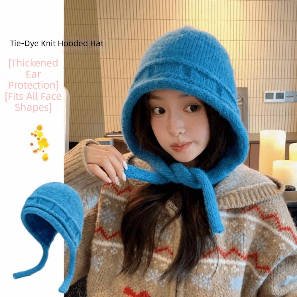 Plush Winter Knitted Hat Solid Color Pullover Hat Simple Warm Beanie Hat Girl