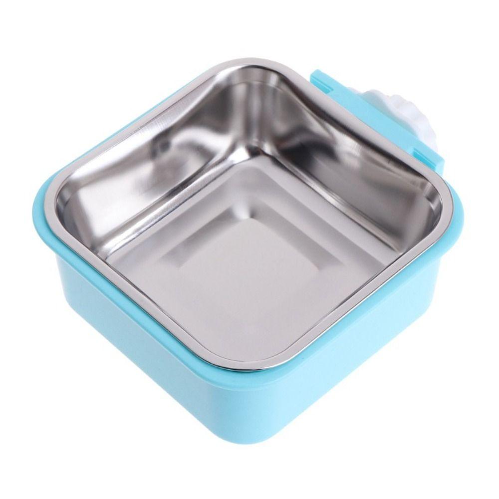 Puppy Detachable Anti-overturning Square Hanging Water Feeder Container Food Dish Dog Crate Bowl