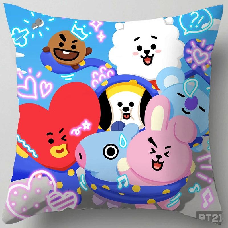 Подушка Bt21 Мультяшный Чехол Декоративная Мягкая Наволочка Диван Автомобиль Накидка-Протектор