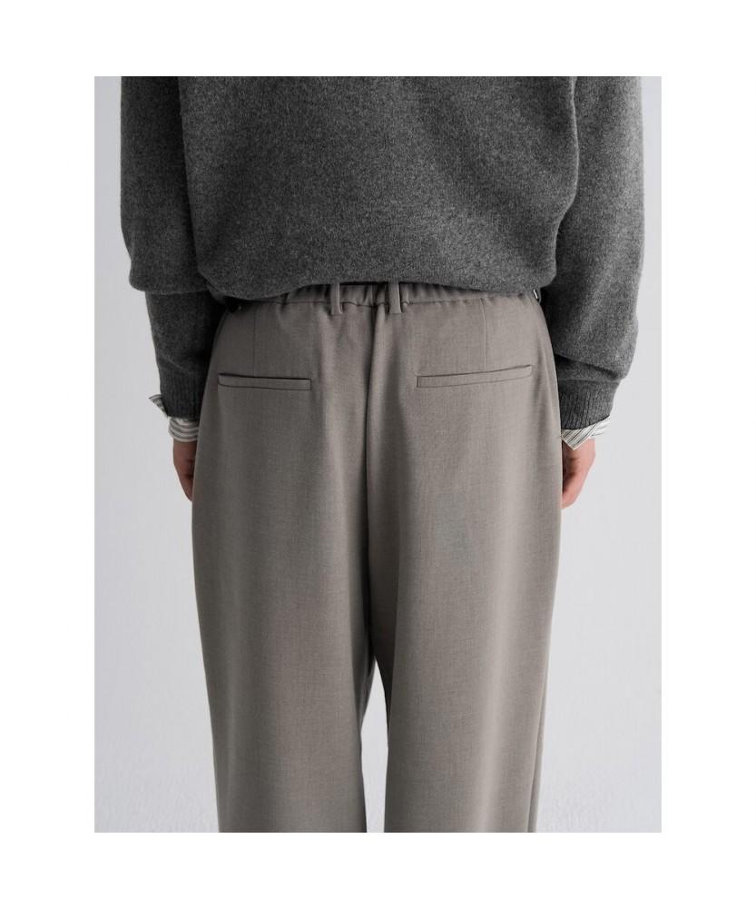 8SECONDS [Everyday Slacks] Fleece-Lined Wide Tapered Fit Elastic Waist Slacks - Beige