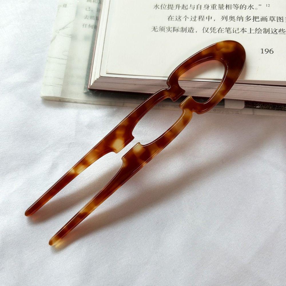Acetate Hair Sticks U-Shaped Bun Hairpin Sweet Meatball Head Hairclip  For Woman Girl