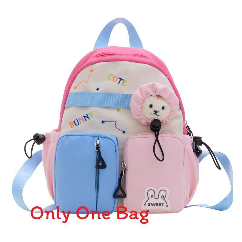 Kids Cartoon Cute Letter Embroidered School Backpack With Breathable Nylon