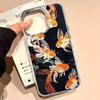 For Samsung Galaxy S25 Edge S24 S23 S22 S21 S20 FE Plus 5G Ultra Koi Goldfish Sparkle Black Glossy Women Girls Bumper Phone Case