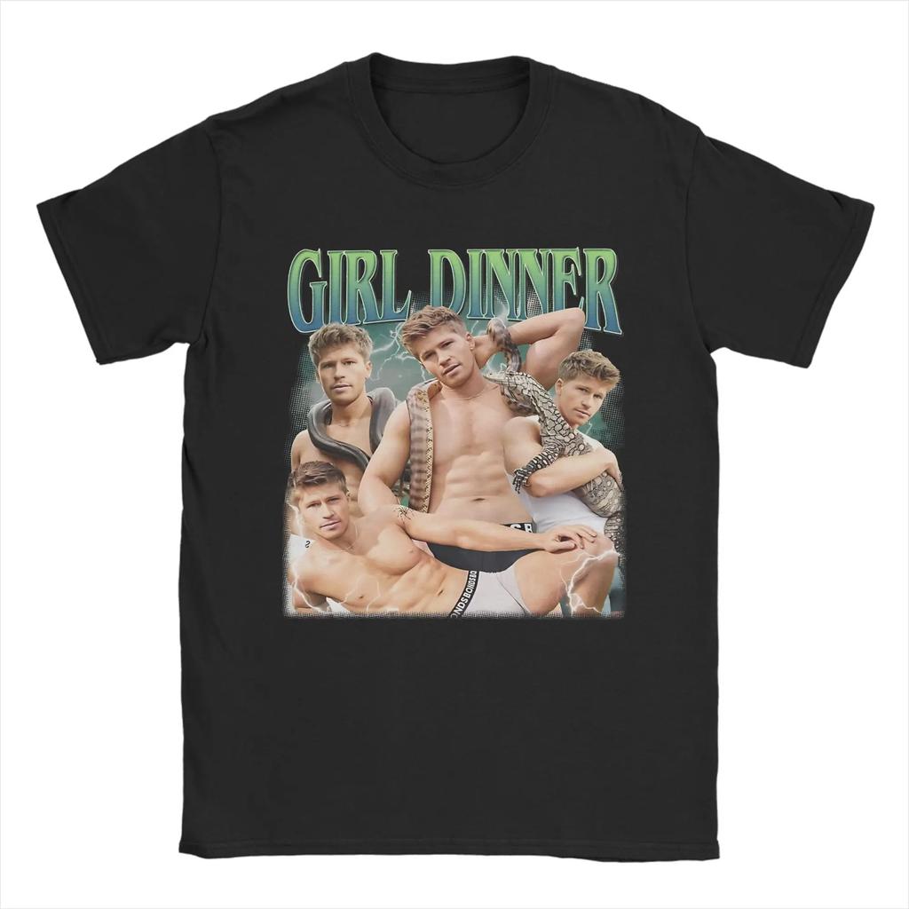 Футболка Robert Irwin Girl Dinner Мужская Женская Винтажная Хлопковая Футболка С Круглым Вырезом С Коротким Рукавом Футболки Подарок на День Рождения Топы