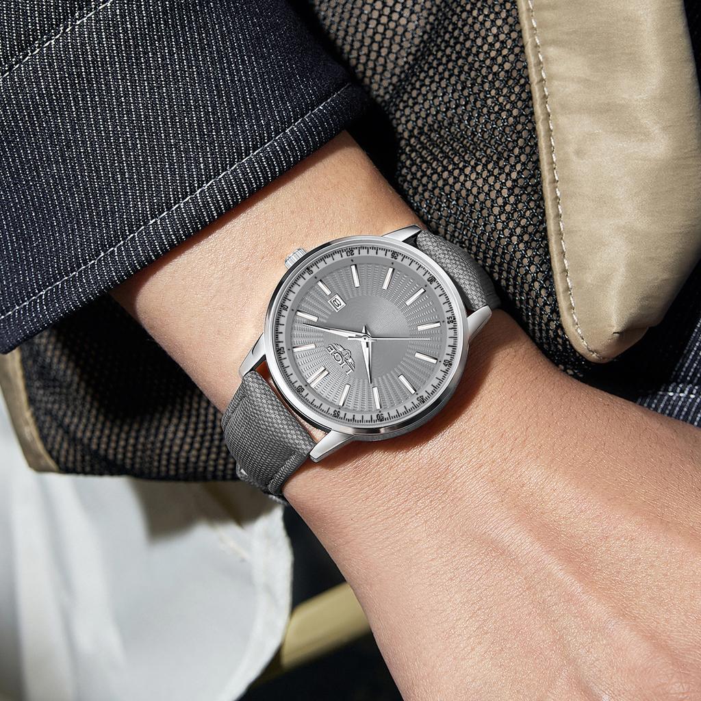 LIGE Men Classic Quartz Wrist Watch with Calendar Luminous Dial Leather Strap Casual Business Leisure Outdoor Sports Watches