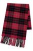 Vita Natur Cashmere Blend Wool Scarf X Check Pattern 95% Wool, 5% Cashmere, (Unisex) (190cm 30cm) (Tartan Red)