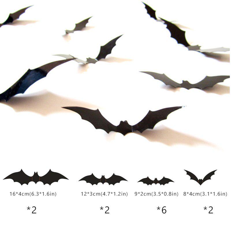 12Pcs 3D Bat Halloween Decoration PVC DIY Decor Wall Sticker Bar Party Decals Scary Bat Sticker
