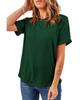 Azura Exchange Green Casual Plain Crew Neck Tee
