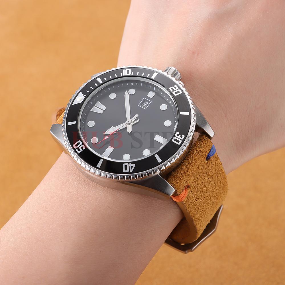 18 мм 20 мм 22 мм замшевый кожаный ремешок для Seiko Винтажный деловой ремешок для часов Ручная прошивка Браслет на запястье Браслет с быстрой заменой