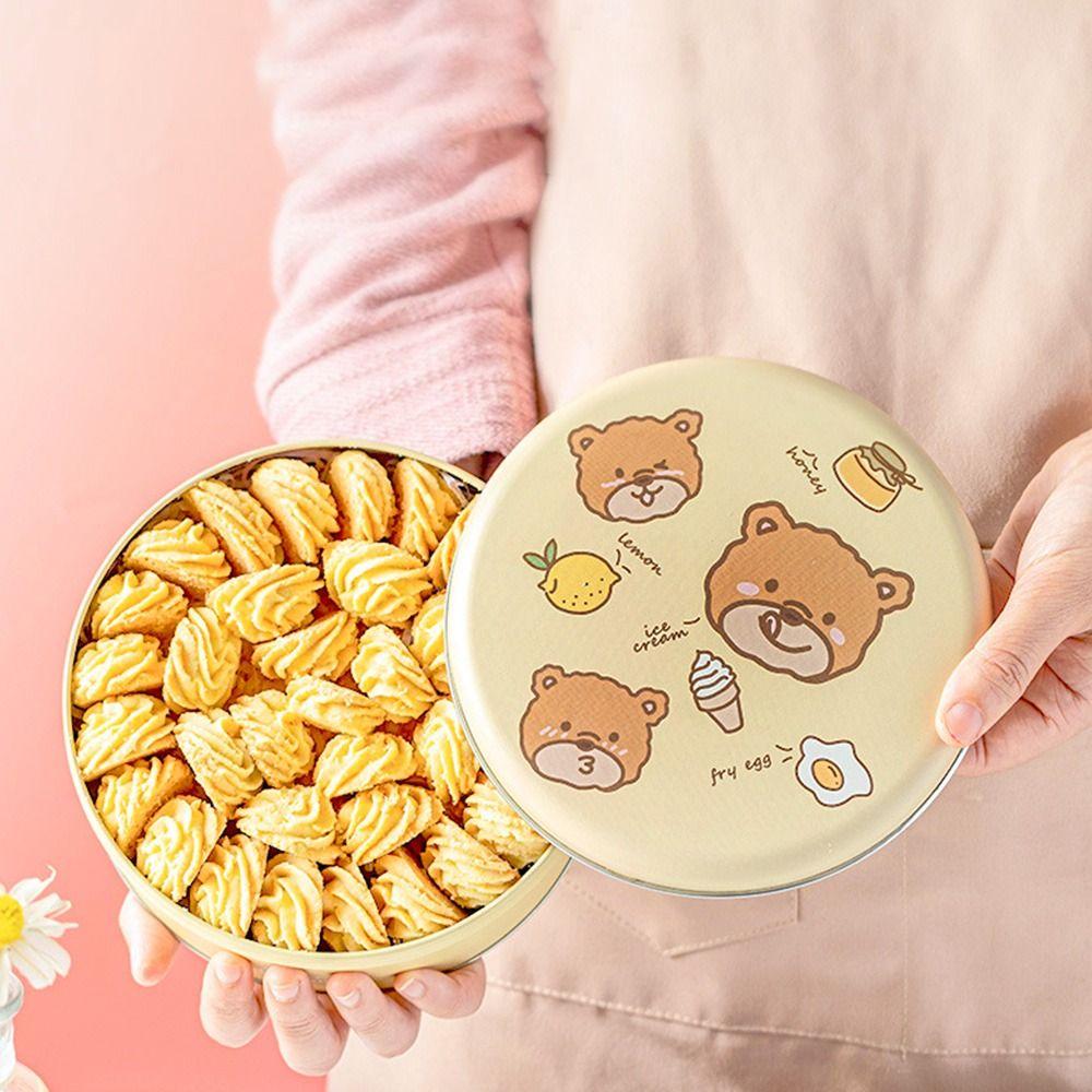 Мультяшная подарочная коробка, упаковочный чехол, жестяная коробка для печенья, коробки для упаковки конфет, круглая банка для хранения печенья