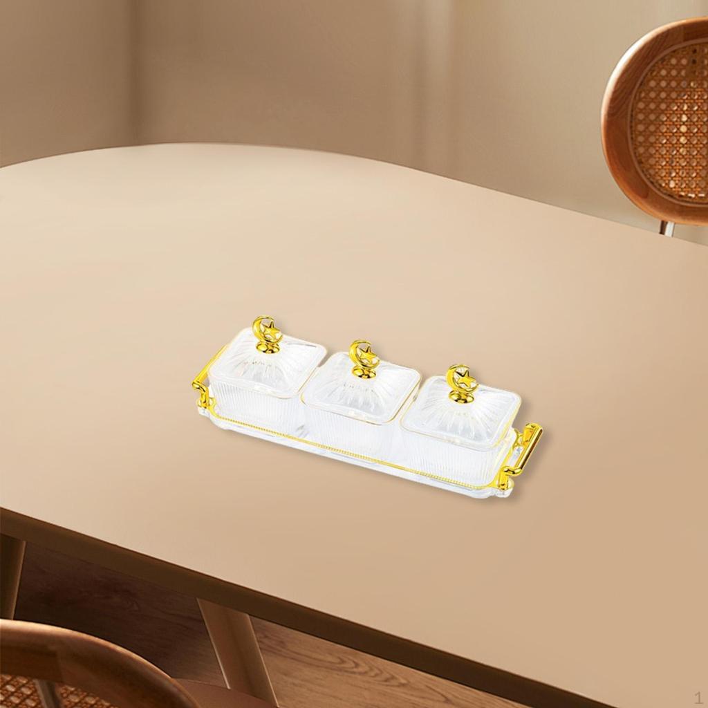 Разделенная сервировочная миска, тарелка для закусок, многофункциональная миска для конфет и орехов с крышкой, поднос для сухофруктов