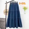Plus Size 6XL Denim Skirt A-line Skirt Puffy Umbrella Skirt Mid-length Loose Tight High Waist Women's Skirt