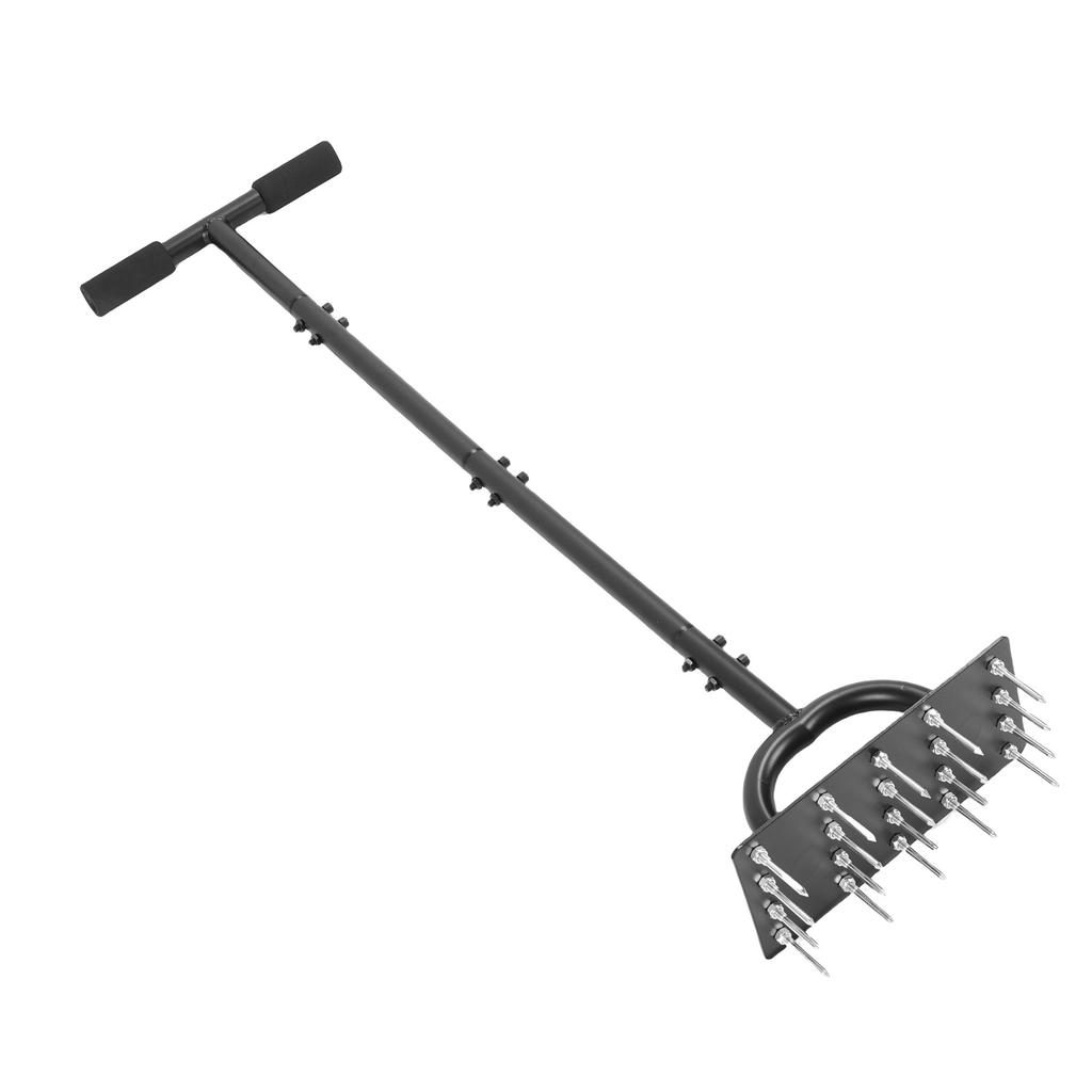 Lawn Aerator Spike 34.6 Inch Extended T Shaped Handle 20 Spikes Manual Lawn Aerator Tool for Yard