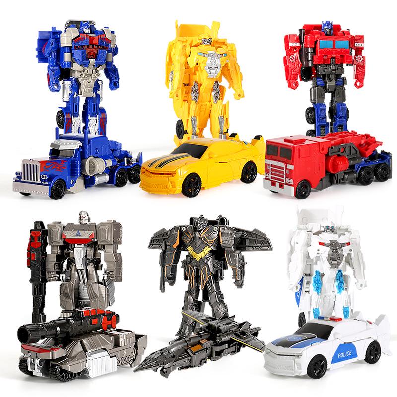 One-Step Transforming Toy Car & Robot Action Figure – Optimus Prime & Bumblebee Educational Gift for Kids