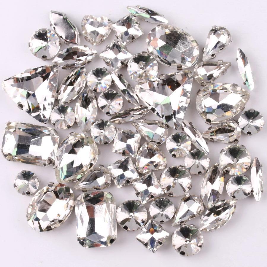 Mixed Glass Mocha AB Claw Drill Mocha Fluorescent Crystal Buckle Clothing Accessories Sewing Drill DIY Jewelry Accessories Rhinestone Sew On Beads