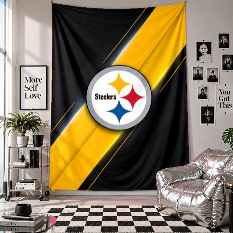 Настенный гобелен Pittsburgh Steelers Домашний декор Настенное тканевое панно для спальни Гостиной Фон