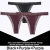 FINETOO 3PCS/Set Sexy S-XL Women Cotton Panties G-string Woman's Underwear Girl Lace Female Lingerie T-Back Lady Thong Intimates
