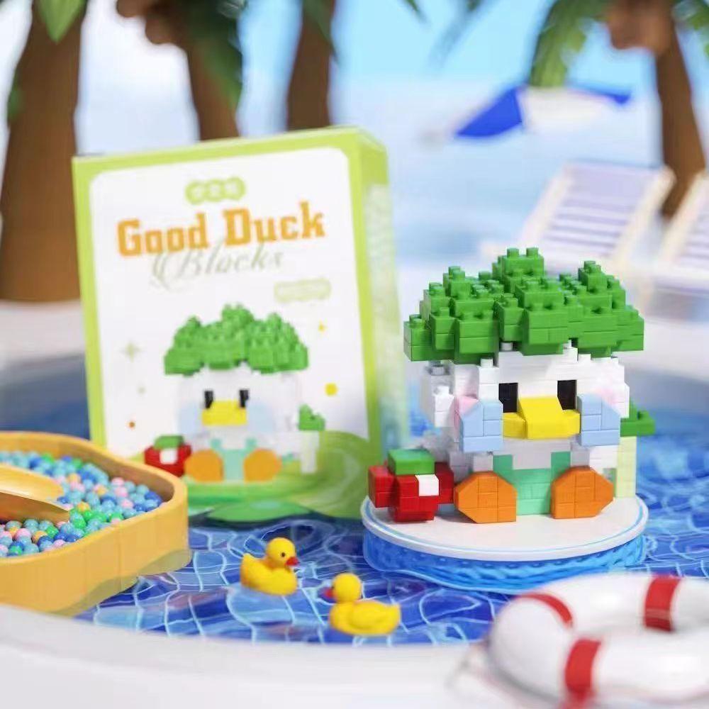 Милые утки серии животных микро-блоки дрели собирать вентиляторы развивающие игрушки для детей