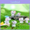 Adorable Resin Elephant Figurine Cute Desk Ornament For Fairy Garden Decoration