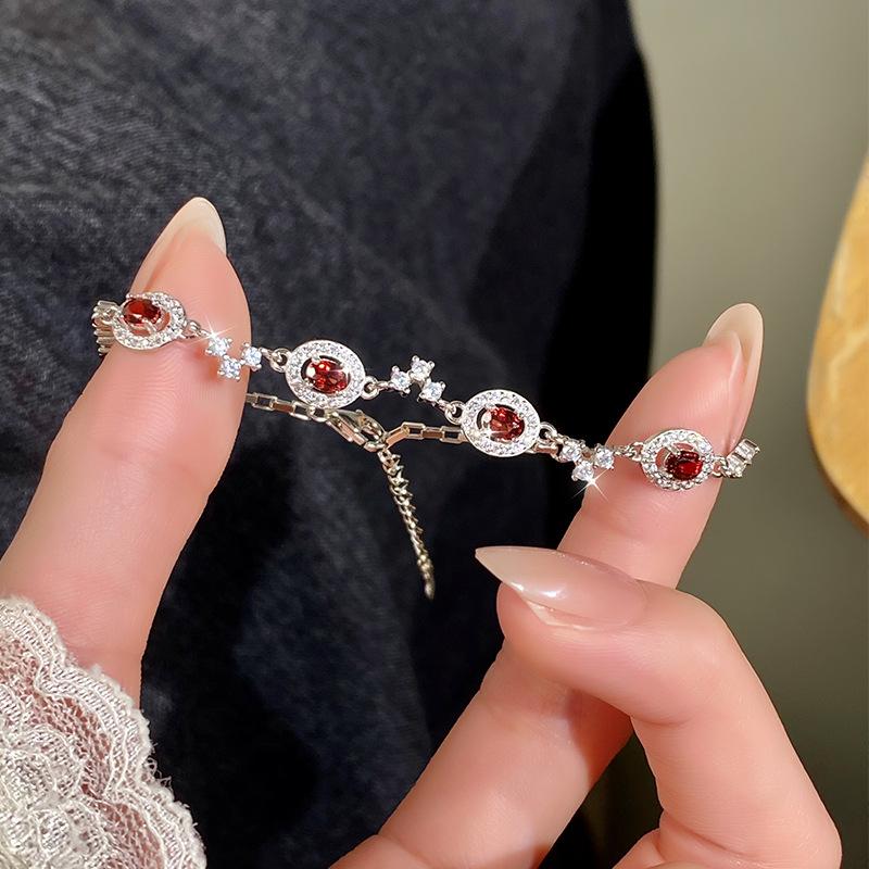 High-end design natural crystal stone bracelet women's s925 sterling silver new fashion personalized hand jewelry