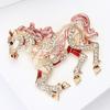 Colorful Horse Brooch Rhinestone Encrusted Alloy Horse Lapel Pin Animal Brooch Pin Outfit Accessory for Clothes Hats Bags Scarves