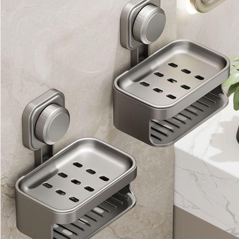 Настенный держатель для мыла, двухслойная полка для слива мыла, присоска, мыльница, бытовая