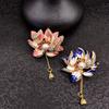 Lotus Drip Oil Brooch: Chinese-Style Floral Pin for Ladies' Clothing Accessories
