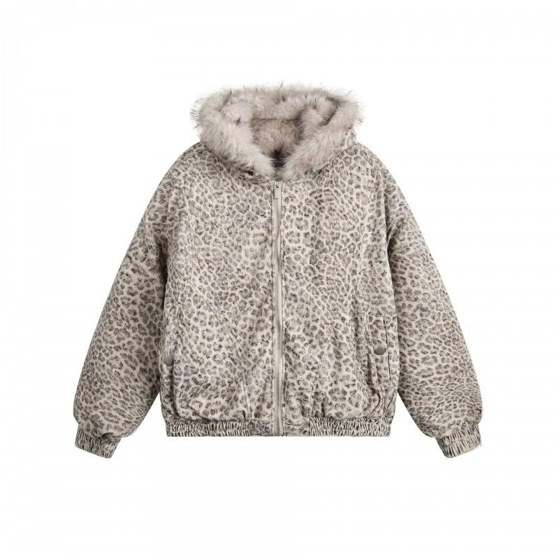 Leopard Print Hooded Oversized Streetwear Sweatshirt Women Men Unisex Thick Long Sleeve Casual Top
