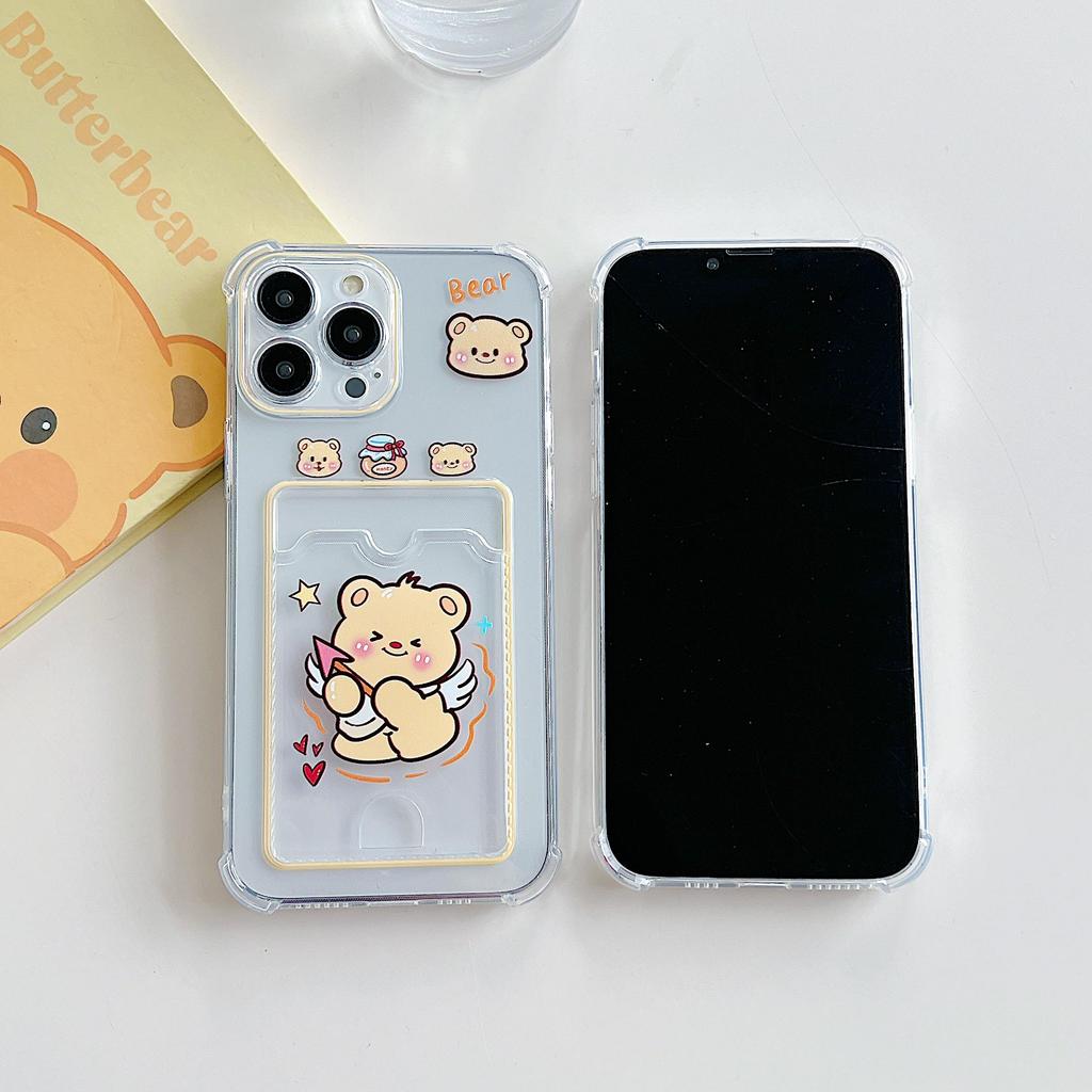 Силиконовый чехол-карман для карт для Tecno Spark 10 Oppo A78 A58 A38 Samsung A54 A24 A14 Xiaomi Redmi Note 13 14 Прозрачный бампер для телефона