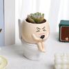 Горшок для растений Face Resin Buddy on Toilet Flowerpot Настольный декор для суккулентов