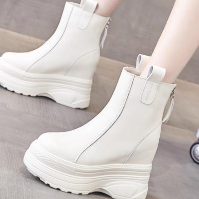 2024 новые маленькие средние ботинки с увеличением высоты до 12 см ботинки Мартин женская обувь осень и зима бархатные на толстой подошве удобные короткие ботинки