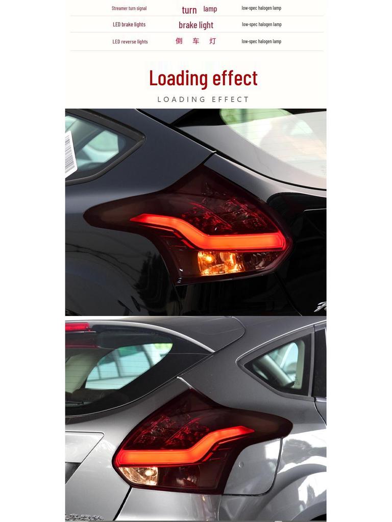 Светодиодные задние фонари для Ford Focus Hatchback 2015-2018 с поворотниками и дневными ходовыми огнями