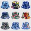 Tie Dye Fisherman Hat Uv Protection Assorted Colors Print Butterfly Cat Cap Leaf