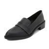 Women's Black Leather Shoes Loafers with Skirts Work Shoe Black Professional Shoes Daily Casual Commuting Women's Shoes
