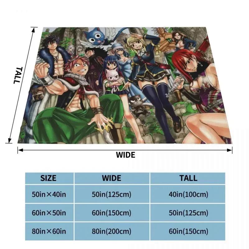 Natsu Erza Gray Lucy Happy Blankets Fairy Tail Anime Fuzzy Throw Blanket Summer Autumn Winter Decoration Soft warm Sheers