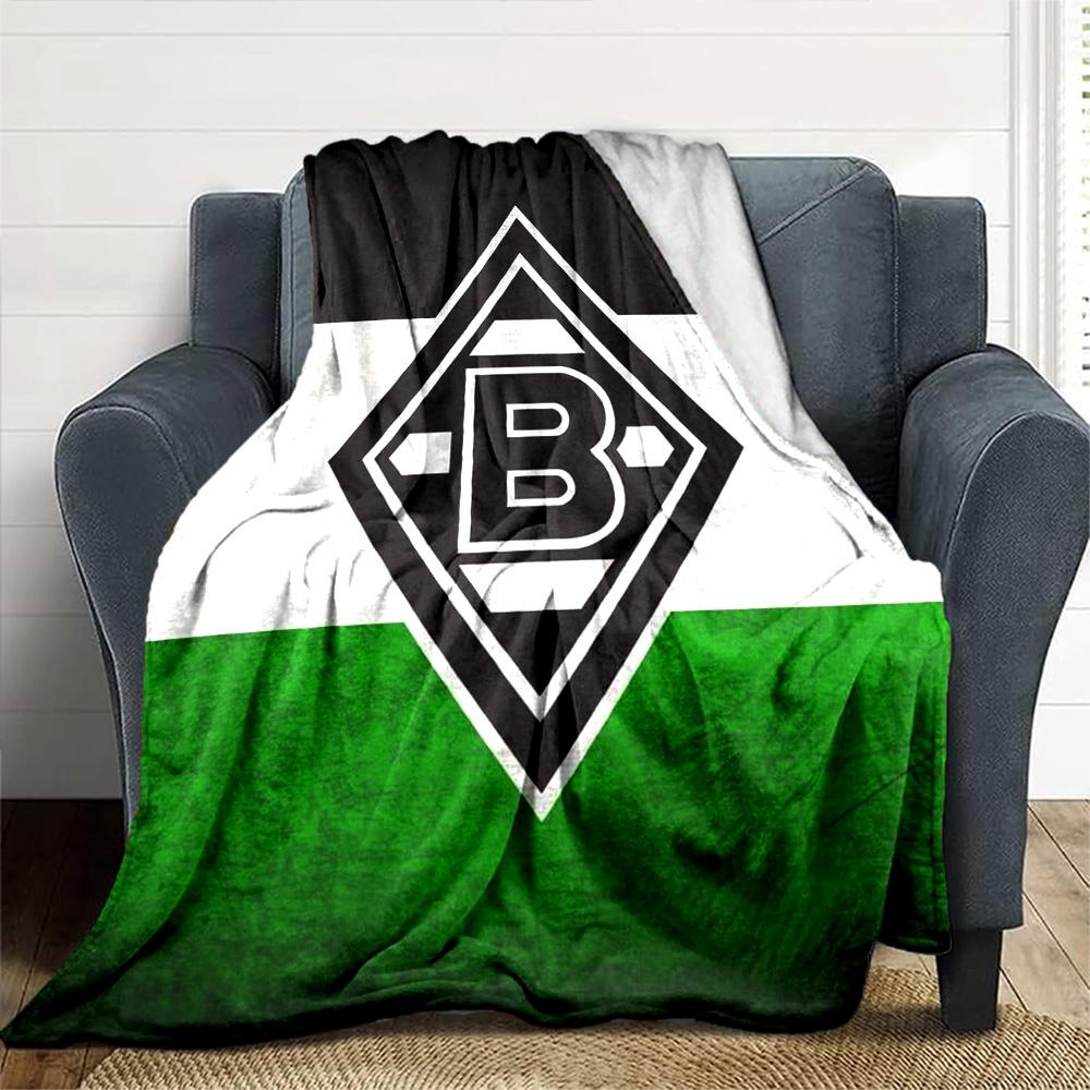 Borussia Monchengladbach Flag Logo Flannel Throw Blanket, Soft Lightweight Blanket, Football Fan Home Decoration Gift