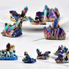 Natural Quartz Crystal Rainbow Titanium Cluster Mineral Specimen Healing Stone
