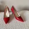 Мода Мода Туфли на тонком каблуке Весна Новый стиль Острый носок Мелкий вырез Закрытая пятка Противоскользящие Износостойкие Высокие каблуки