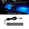 Car Neon Light Foot Light LED Interior Decoration Backlight Cigarette Lighter USB Atmosphere Lamp Vehicle Accessories