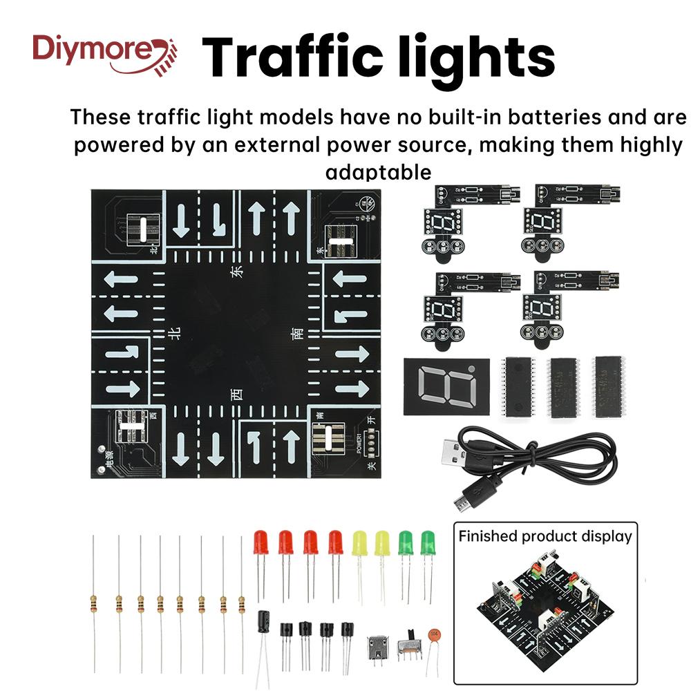 Умный светофор DC 5V DIY Kit Образовательная игрушка Сигнальный свет Практика пайки Особенности Светодиодный цифровой дисплей Micro USB