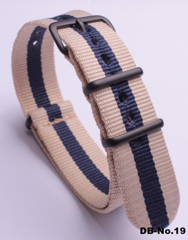 Черный нейлоновый и парусиновый ремешок для часов с вакуумно-нанесенной застежкой