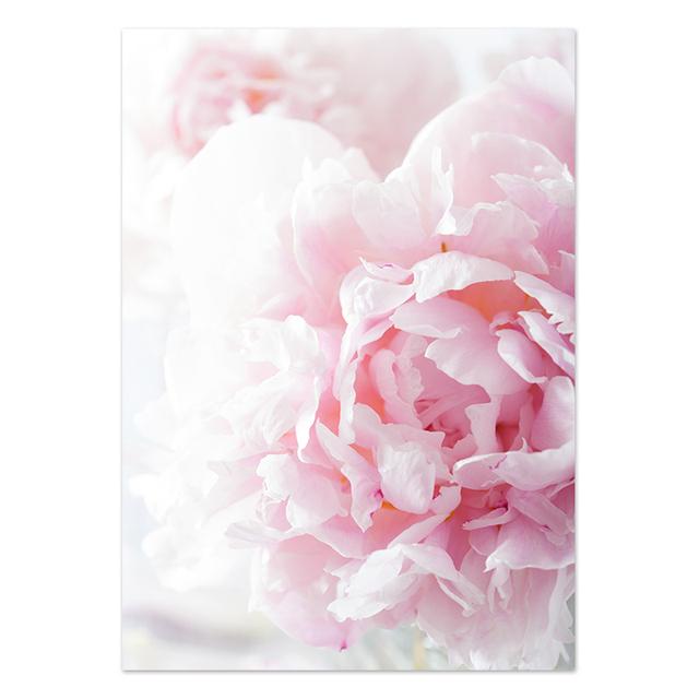 Современное растение, цветок, картина, свежие эстетические декоративные постеры для гостиной, розовый пион, настенная художественная картина, печать плакатов