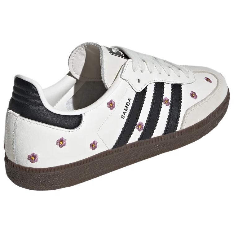 adidas Samba OG белые цветочные вышитые женские кроссовки IF4398