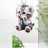 Car Pendant Hanging Ornament With Chain Realistic Animal Cat-Shaped Rearview Mirror Hanging Decor Car Interior Accessories