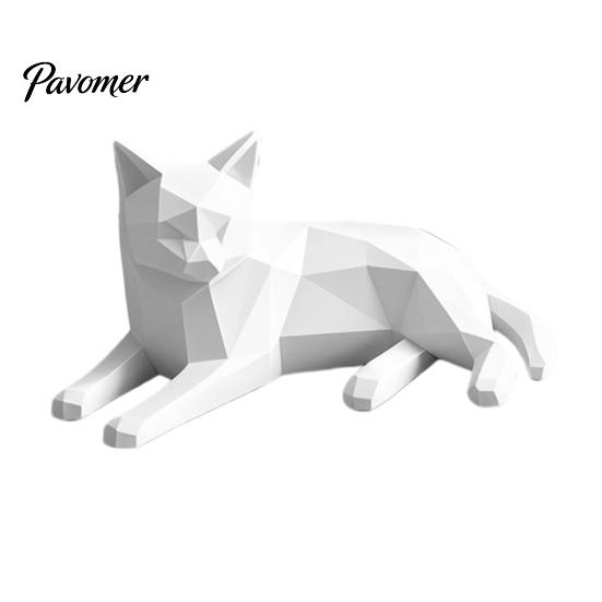 Минималистичные геометрические фигурки кошек, 3D-печатная фигурка, настольная скульптура для влюбленных, креативные настольные аксессуары, женская статуэтка маленького животного в скандинавском стиле