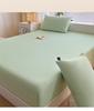 Solid Color Brushed 90g Fitted Sheet, Flat Sheet, and Pillowcase 4-Piece Bedding Set